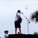 Luke Bryan Gets Nailed in the Face with Beads